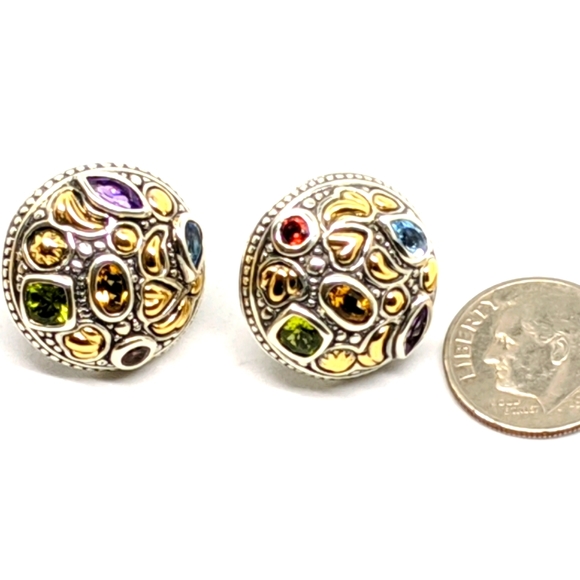 Multi color semi precious stones earrings - Picture 4 of 4